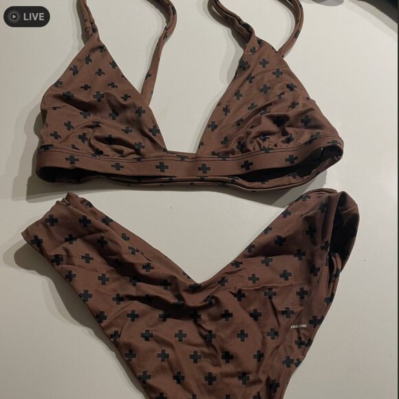 Darlin' Swimwear Cheyenne Top and  Ace Bottom in color Coyote - Picture 2 of 3